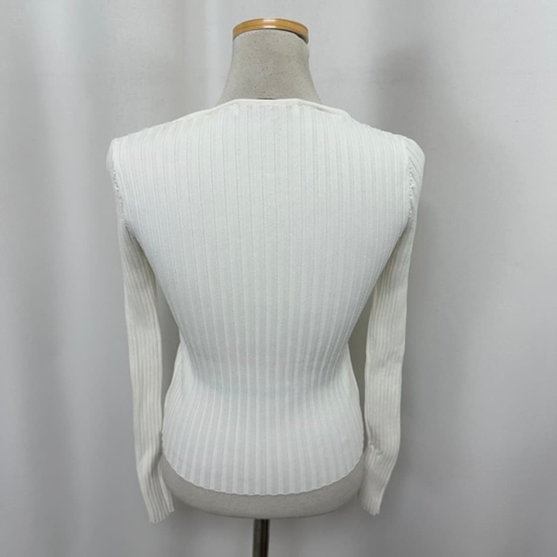 자라 여자 스판 긴팔 니트티 화이트 M 상품이미지5