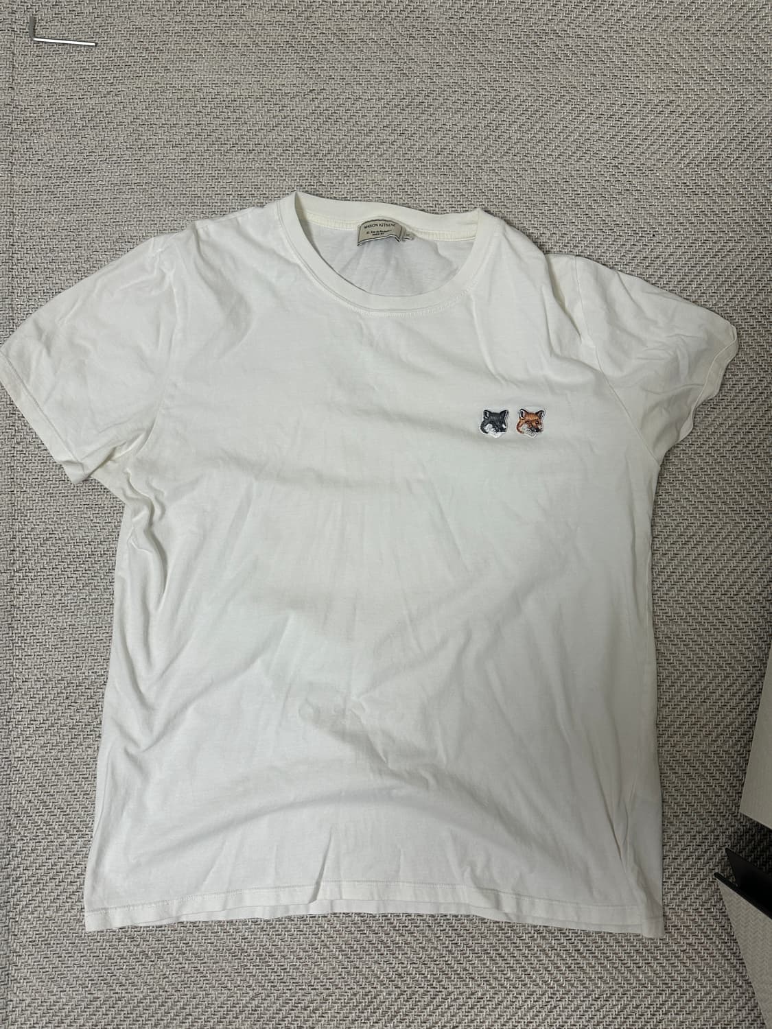메종키츠네 반팔 더블 폭스 헤드 패치  라떼컬러  XL 상품이미지1