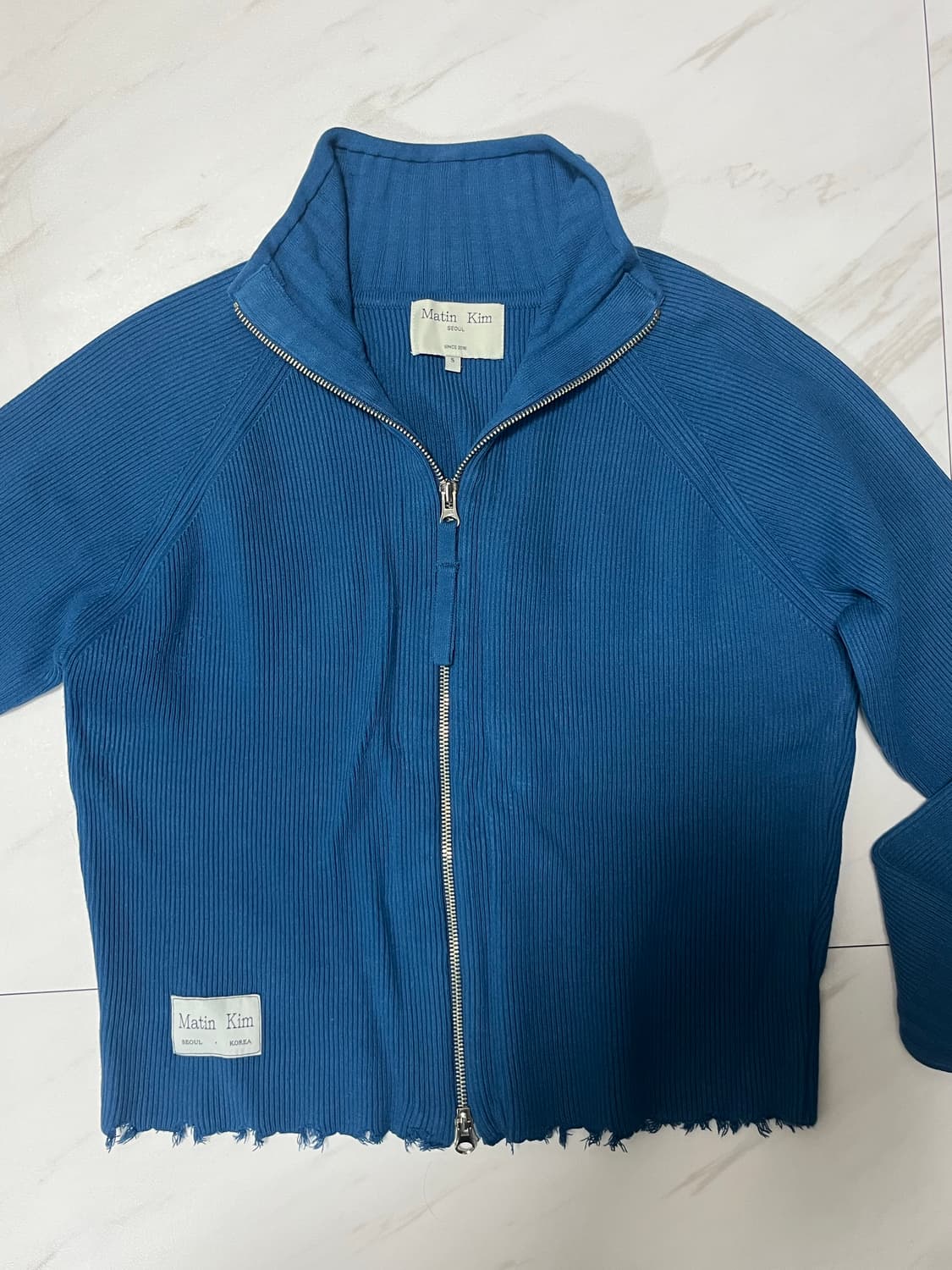 마뗑킴 빈티지 스펠 가디건 블루 S 상품이미지2