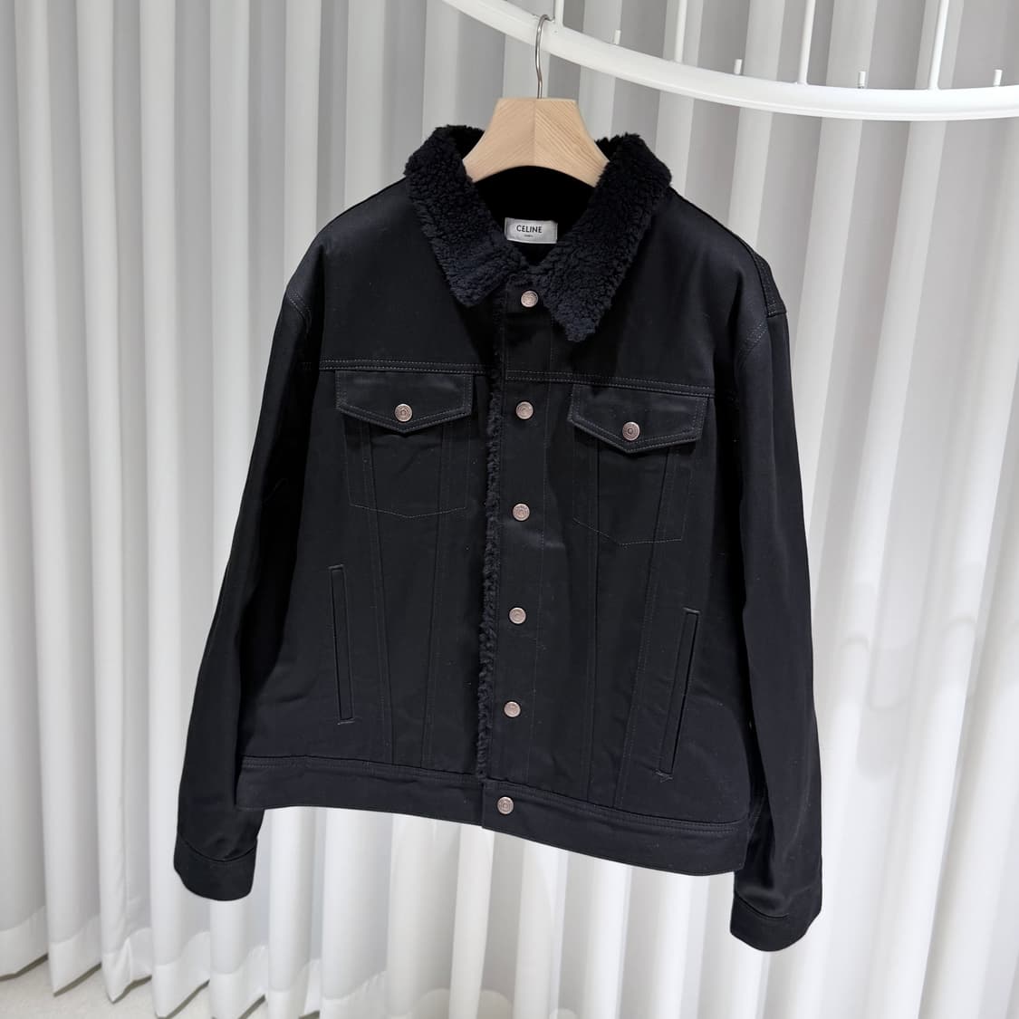 (A+/XL) / 셀린느 시퀀 로고 데님 트러커 봄버 블루종 자켓 상품이미지2