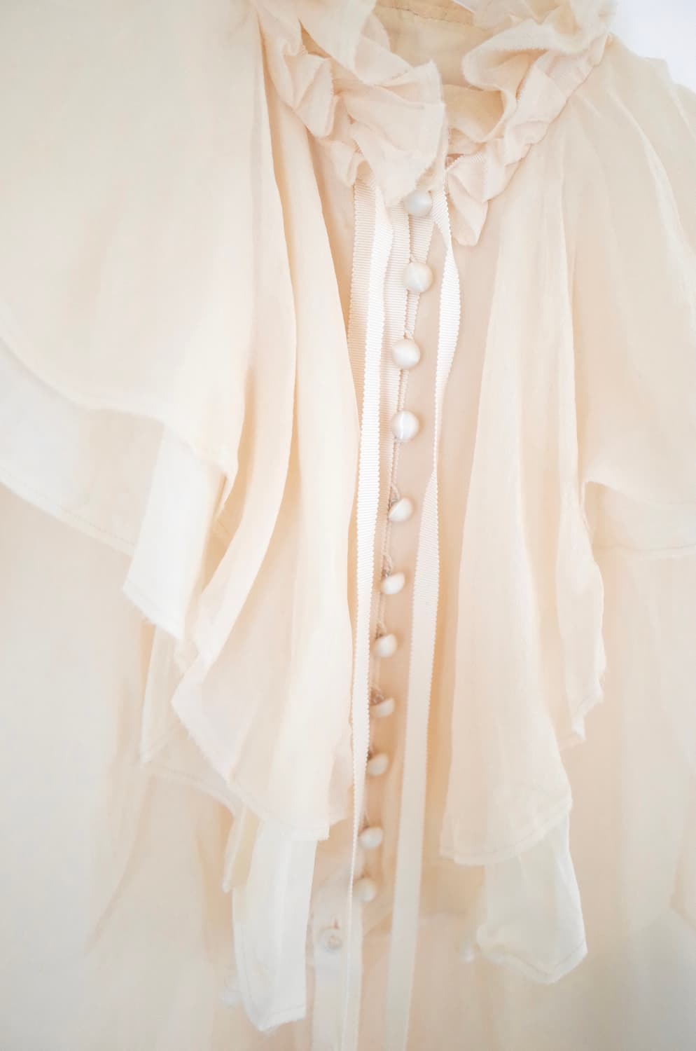 Sacai 사카이 실크 프릴 레이스 블라우스 상품이미지9