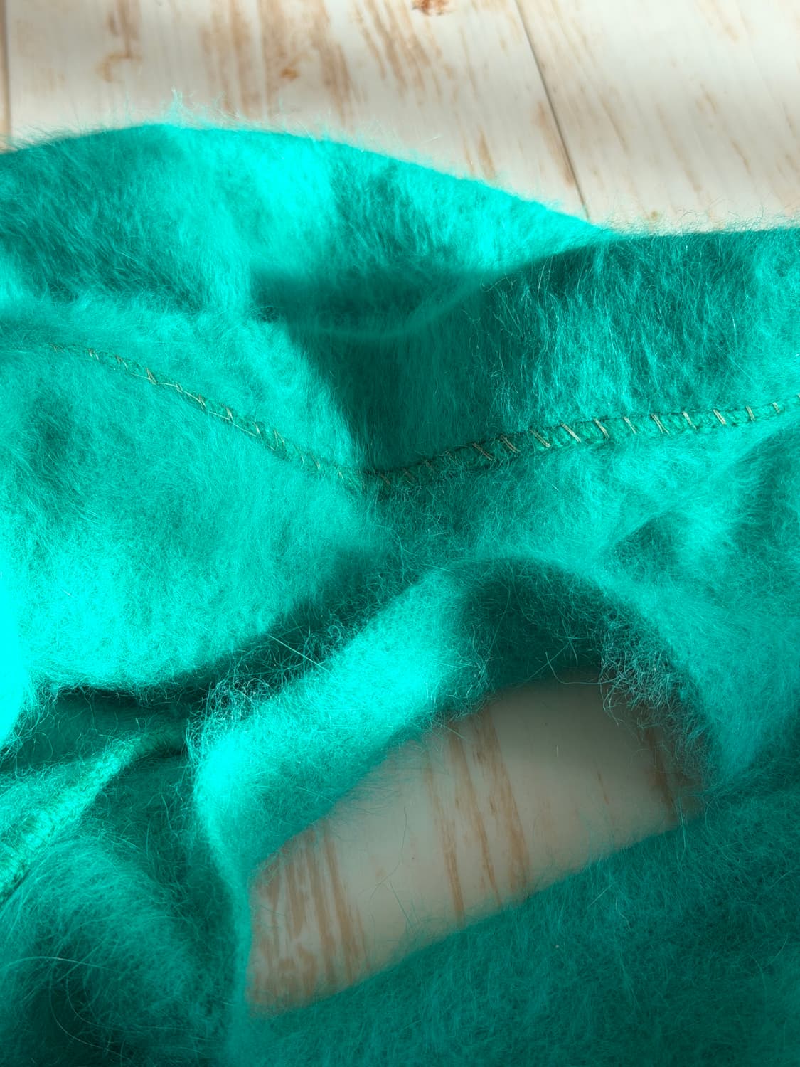 빈티지 앙고라 그린 초록 후드머플러 목도리 비니 버킷햇 상품이미지3