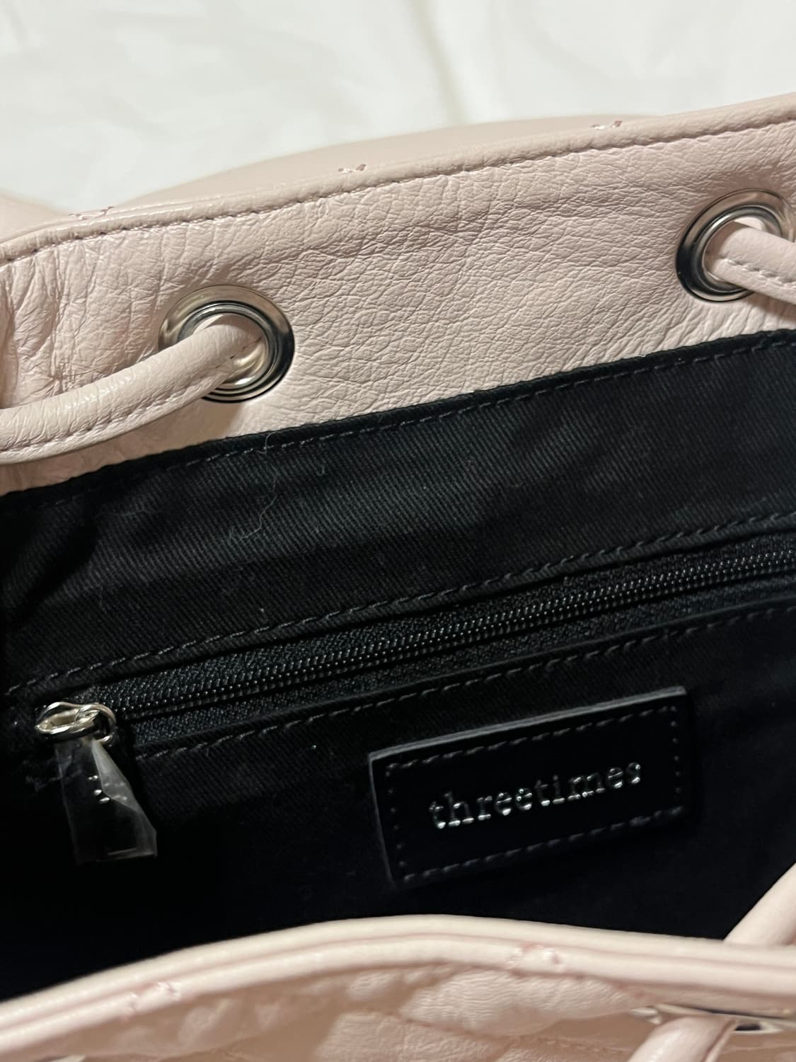 쓰리타임즈 아콘 백팩 핑크 아콘백 미니 퀼티드 퀼팅 threetimes 상품이미지9