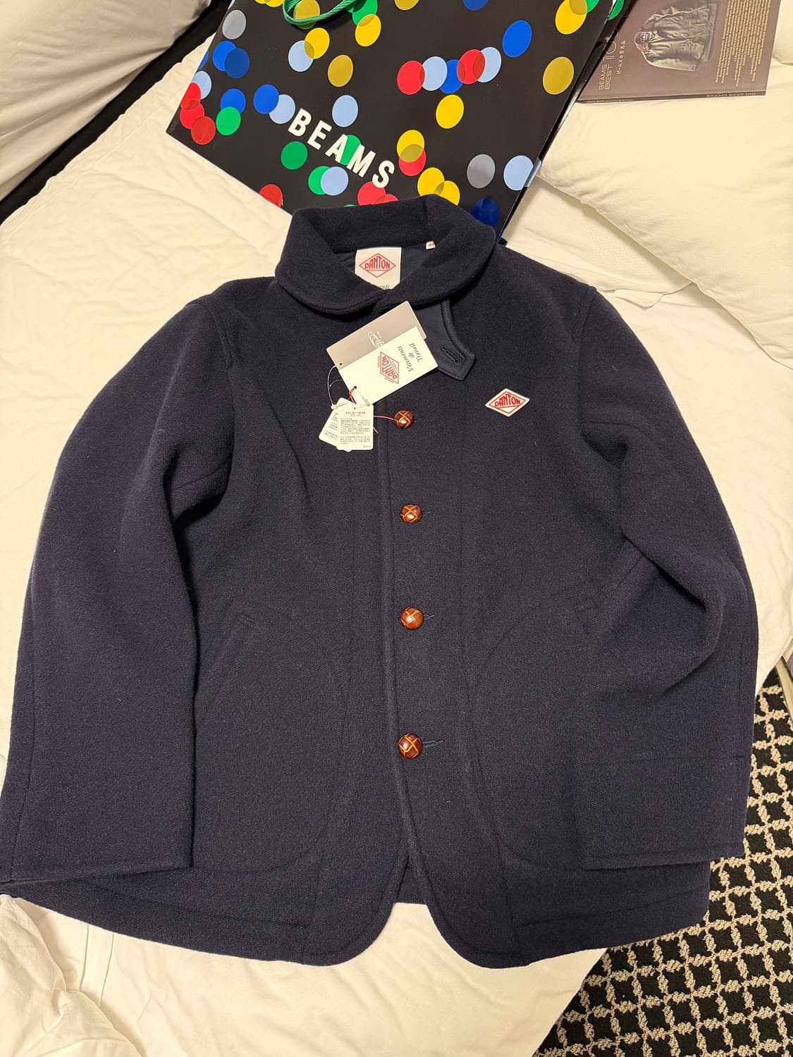 단톤 / 울 파일 라운드카라 코트  44 사이즈 상품이미지1