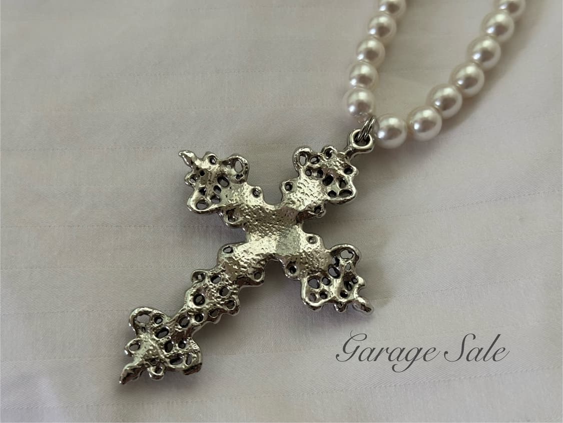 Gothic Pearl Cross Choker 상품이미지3
