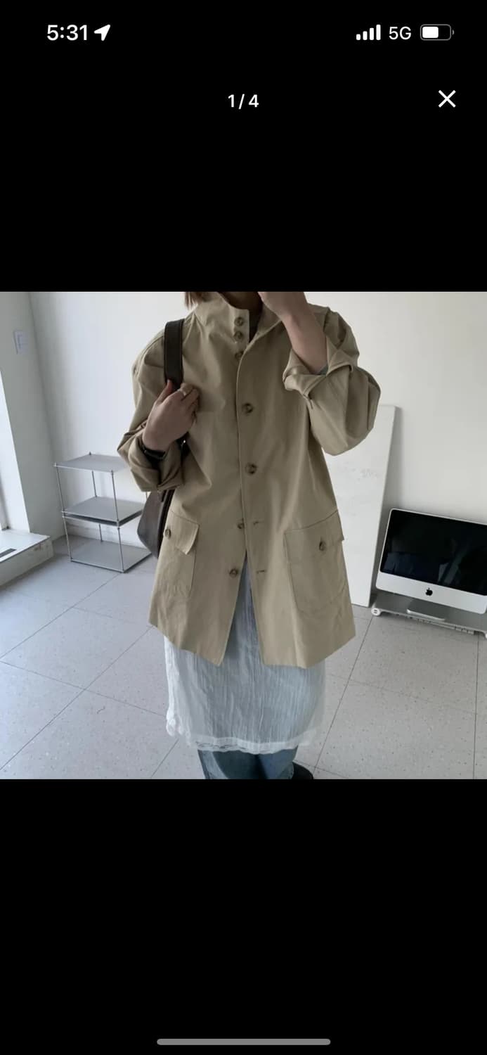 하프 오버핏 트렌치 워크 자켓 상품이미지1