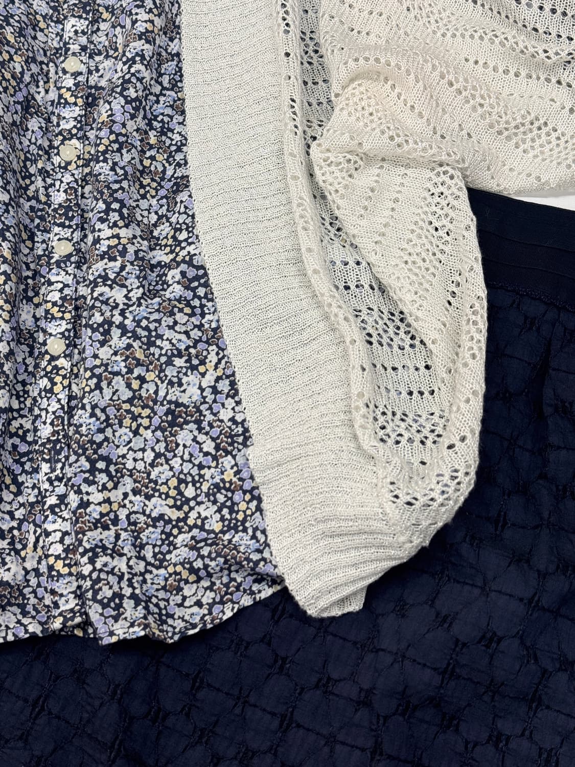 🪻하구미의 크로셰 코디세트🪻플라워 셔츠 레이어드 미디스커트 모리걸 상품이미지3