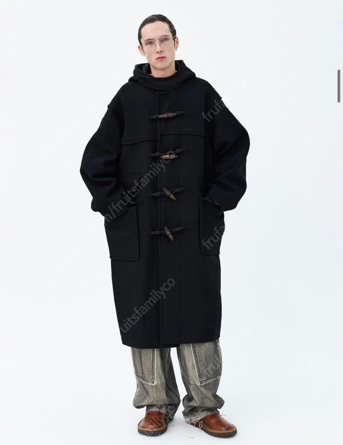 이에이 맥시 더플코트 블랙 M 상품이미지1