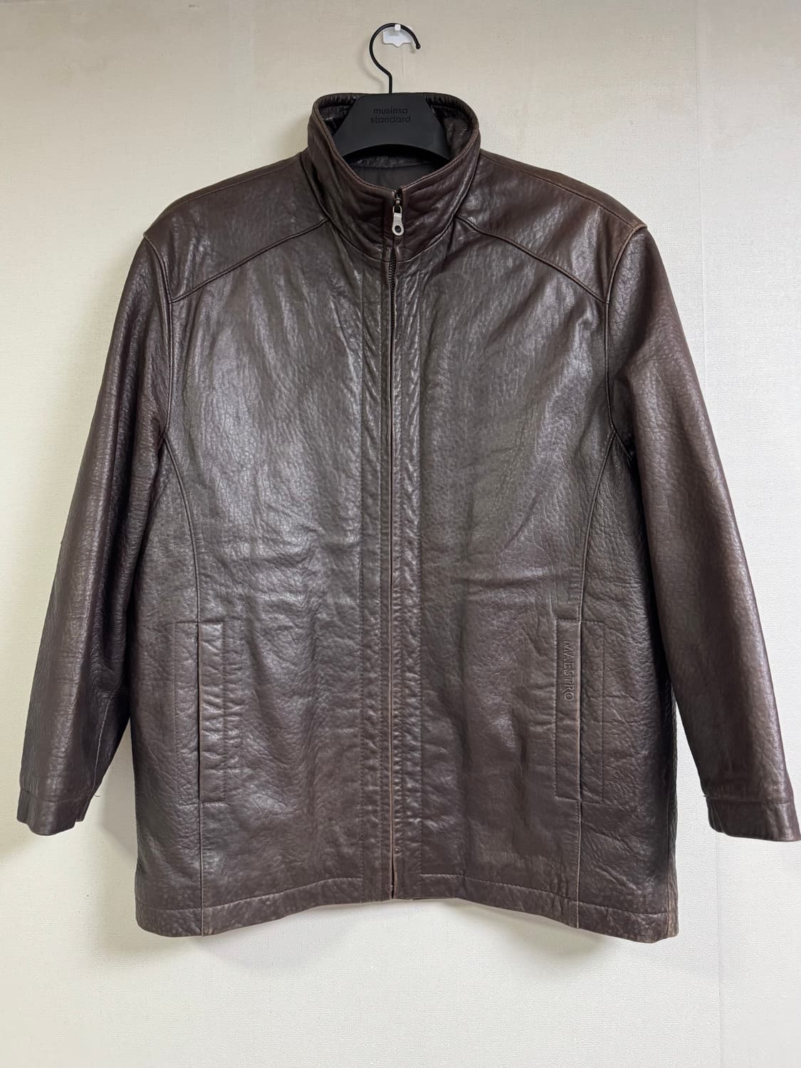 빈티지 마에스트로 브라운 양가죽 레더 가죽 자켓 상품이미지1
