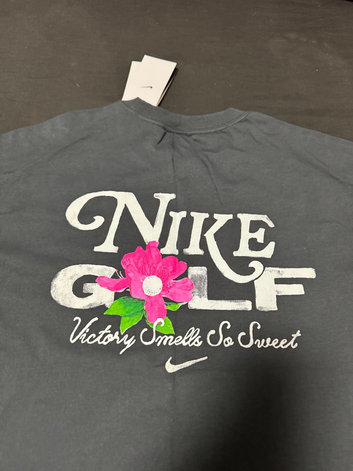 정품새제품 나이키 골프 플라워 골프 반팔티셔츠 2XL 차콜 상품이미지3