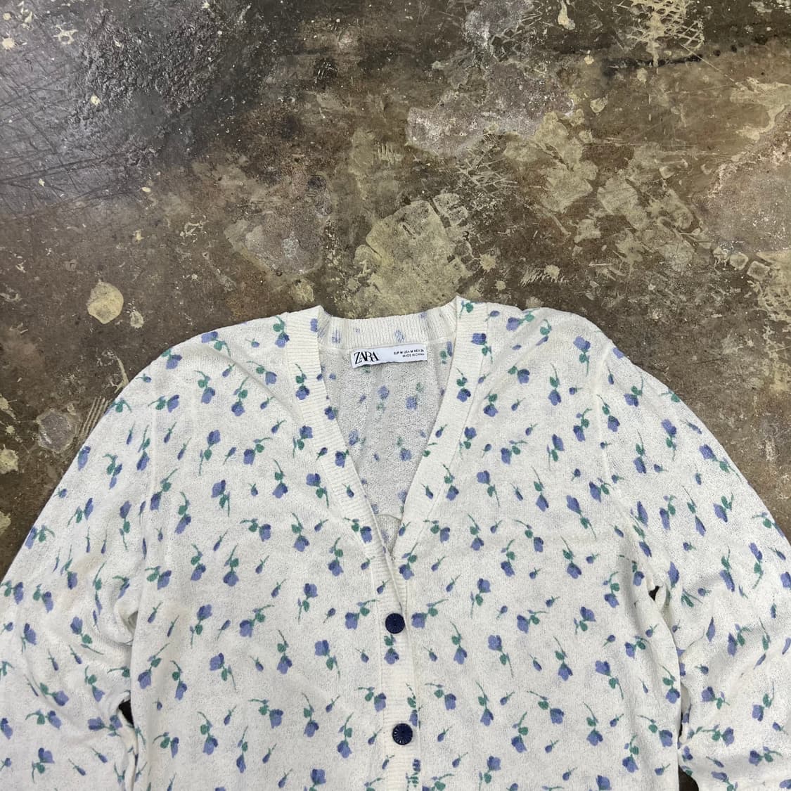 M) ZARA 자라 플라워 패턴 가디건 상품이미지4