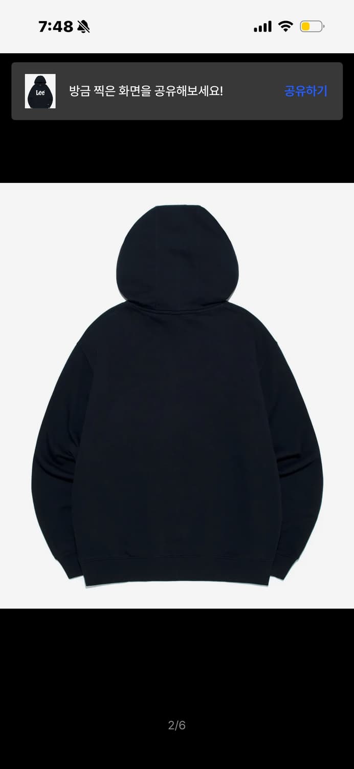 LEE 빅 트위치 로고 후드 티셔츠 네이비 (L) 상품이미지2