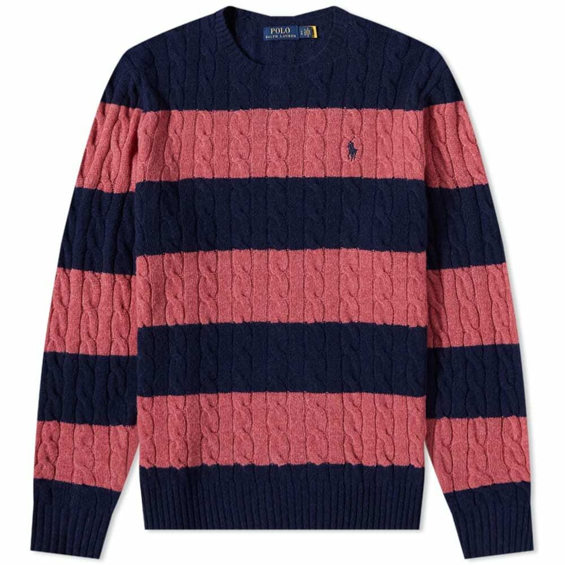 신형 QR 폴로 랄프로렌 스트라이프 케이블 니트 상품이미지6