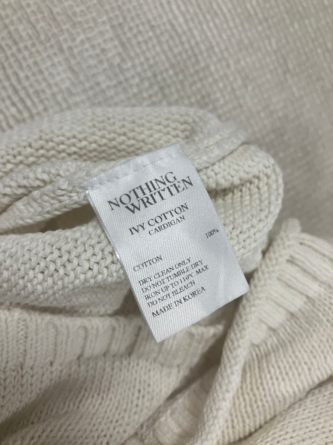 낫띵리튼 ivy cotton cardigan 하프 니트 가디건 상품이미지6