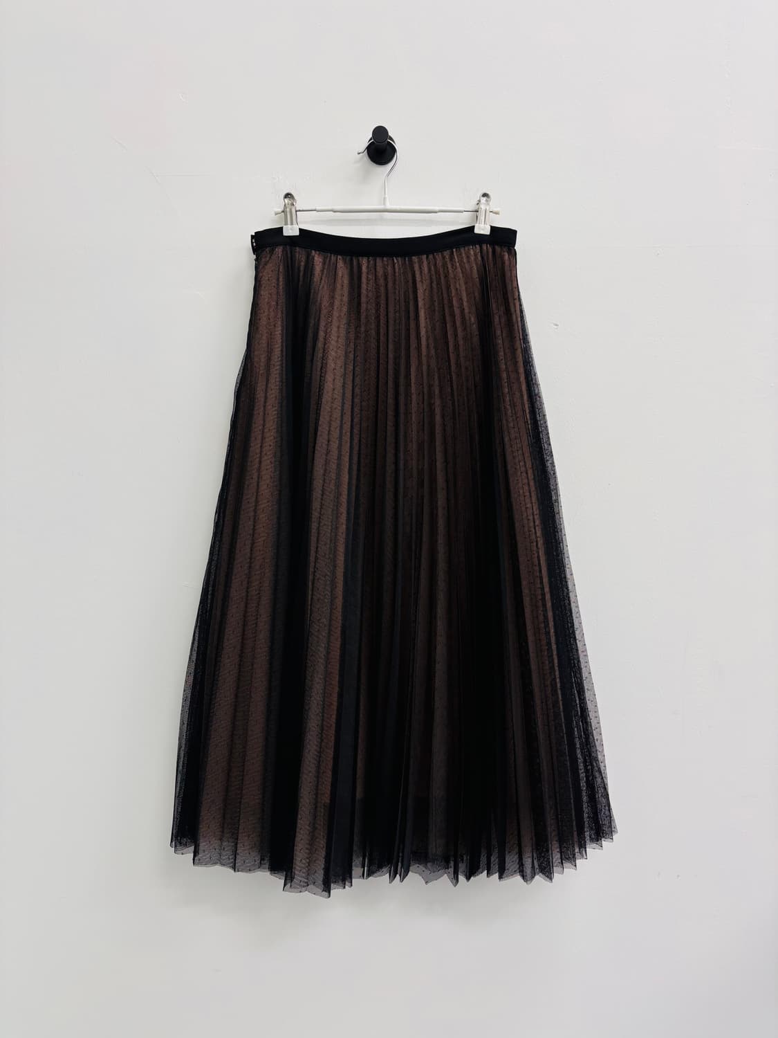 오르(ORR) 티어드 튤 매쉬 롱 스커트 블랙 상품이미지3