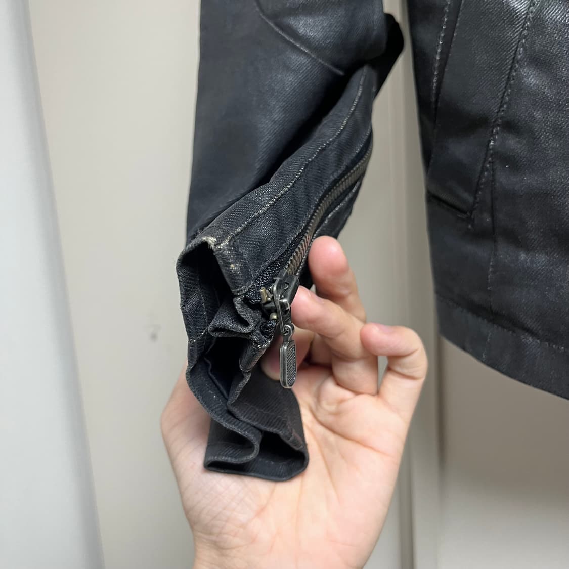 알마니익스체인지 사선 하이넥 코팅자켓 상품이미지7