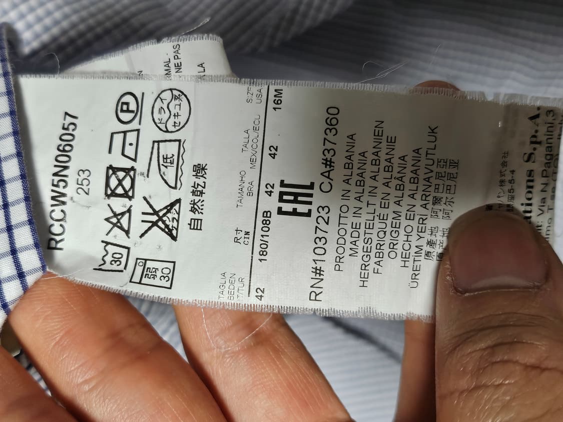 알마니 꼴레지오니 체크 셔츠 42 상품이미지3