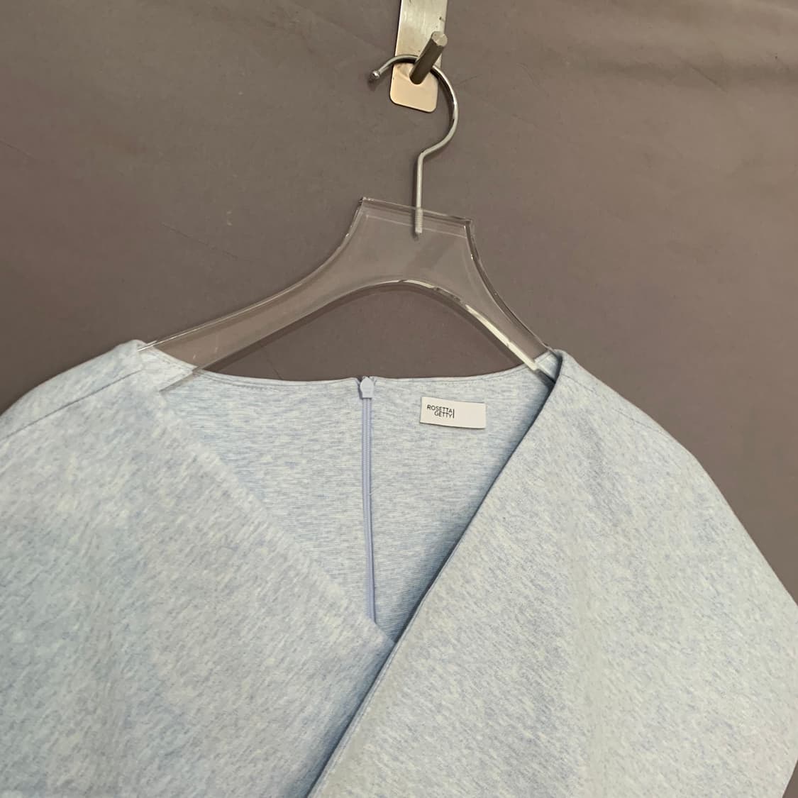 새상품 L 로제타게티 크로스 오버 멜란지 블루 반팔티 상품이미지4