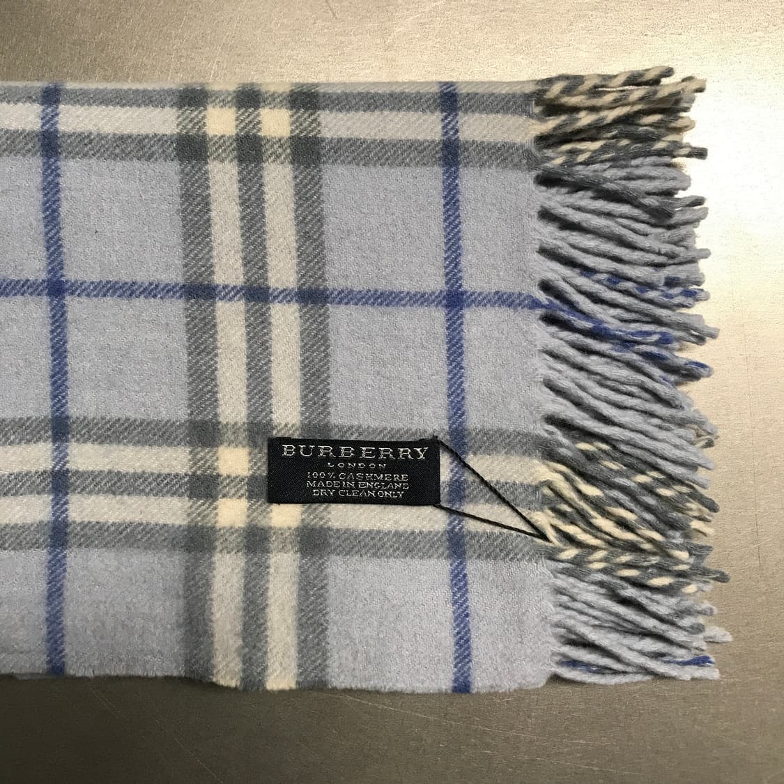 버버리 정품 캐시미어 머플러 블루 상품이미지3