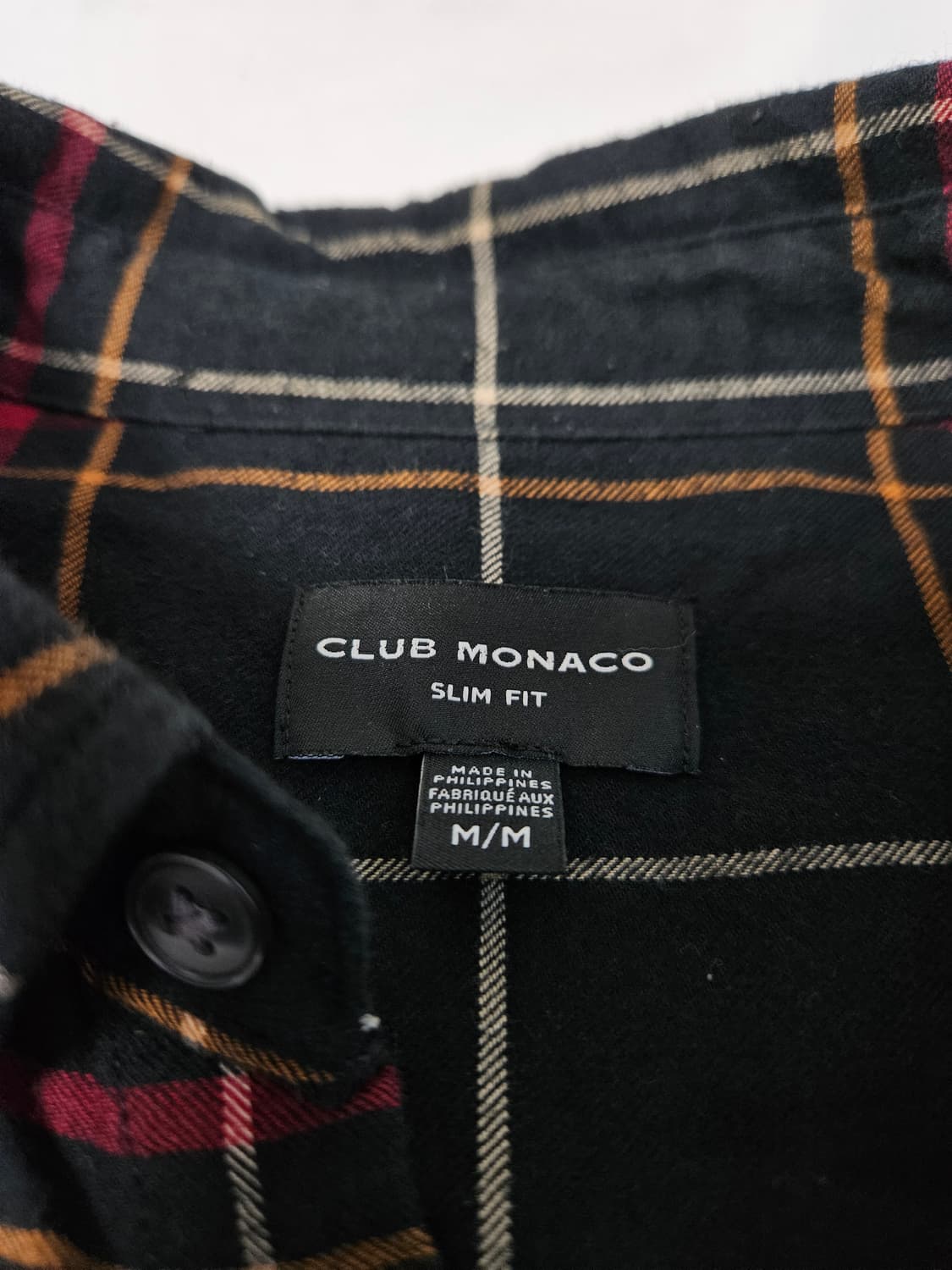 클럽모나코 플란넬 코튼 셔츠 다크레드 패턴 M 100 상품이미지2