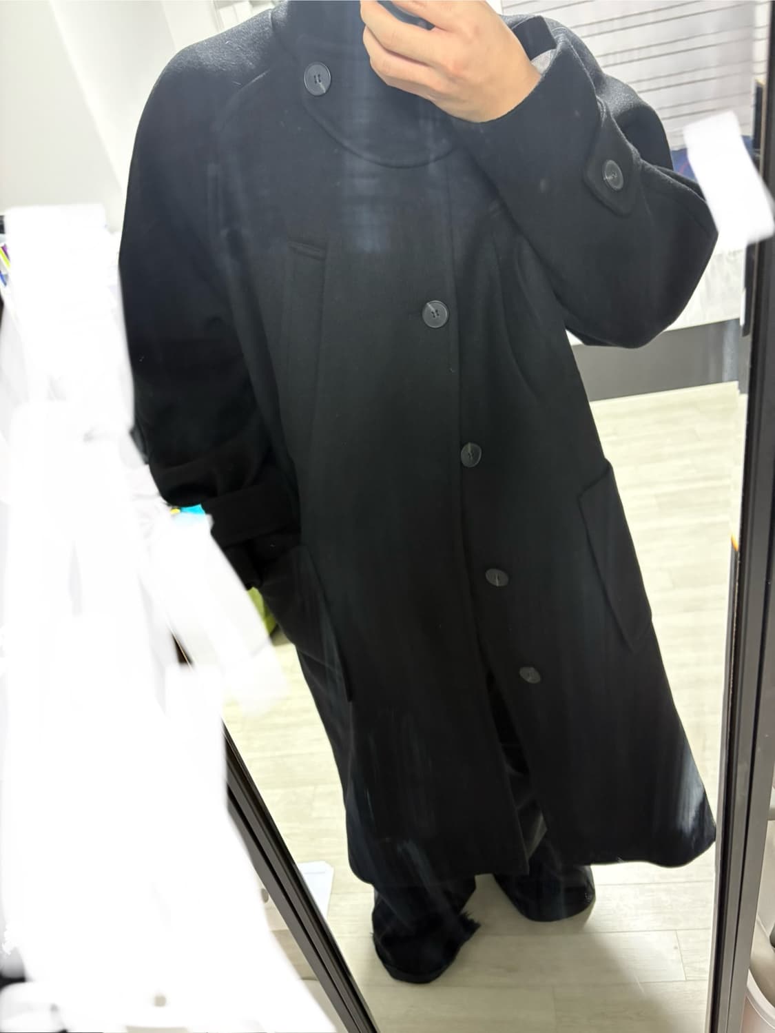 언더마이카 리전.02 발마칸 오버사이즈 울 코트 블랙(0size) 상품이미지1