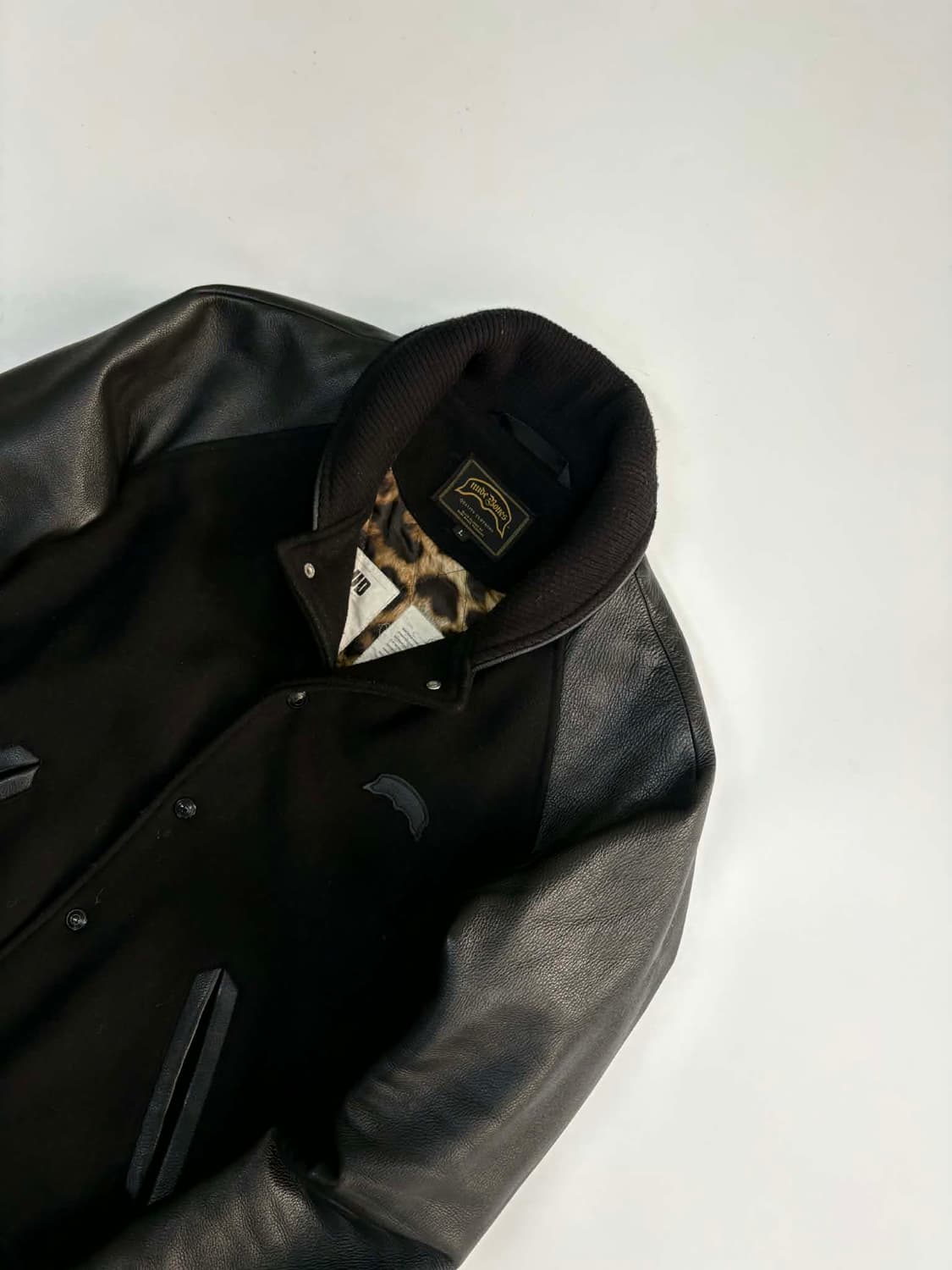 [L] 누드본즈 가죽 바시티 자켓 상품이미지7