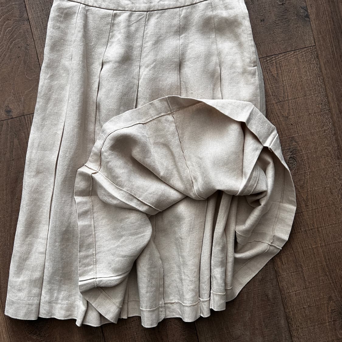 Beige Linen Pleats Skirt 상품이미지5