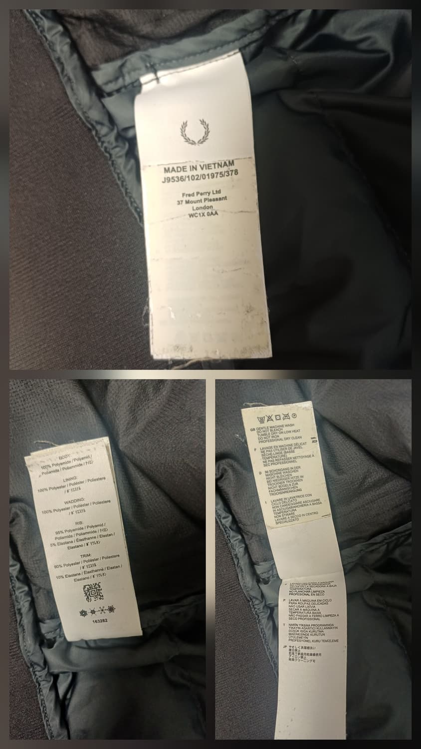 프레드페리 트윈팁 패딩 밤버 자켓 (J9536) - 블랙 상품이미지8