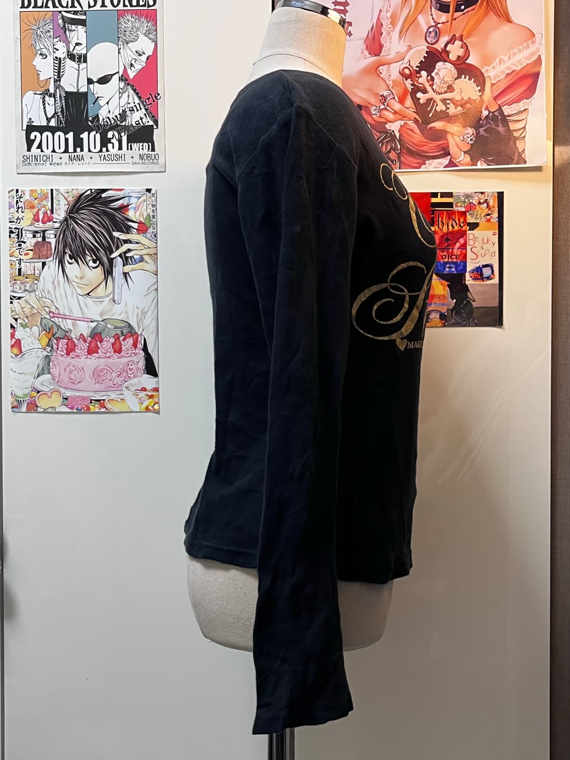 Cornflake y2k 갸루 레터링 하트 레이스 큐빅 롱슬리브 상품이미지3