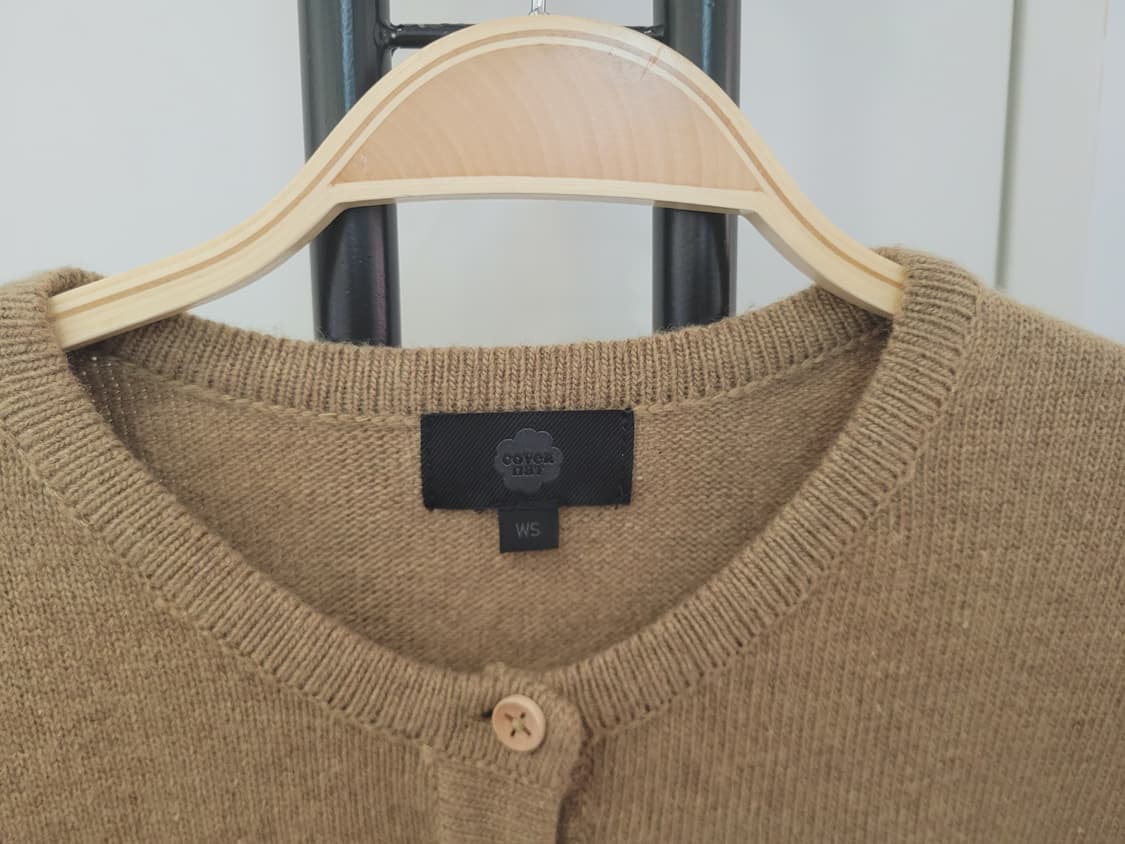 25FW 커버낫 우먼 울 블렌드 크롭 가디건 Olive S사이즈 상품이미지3