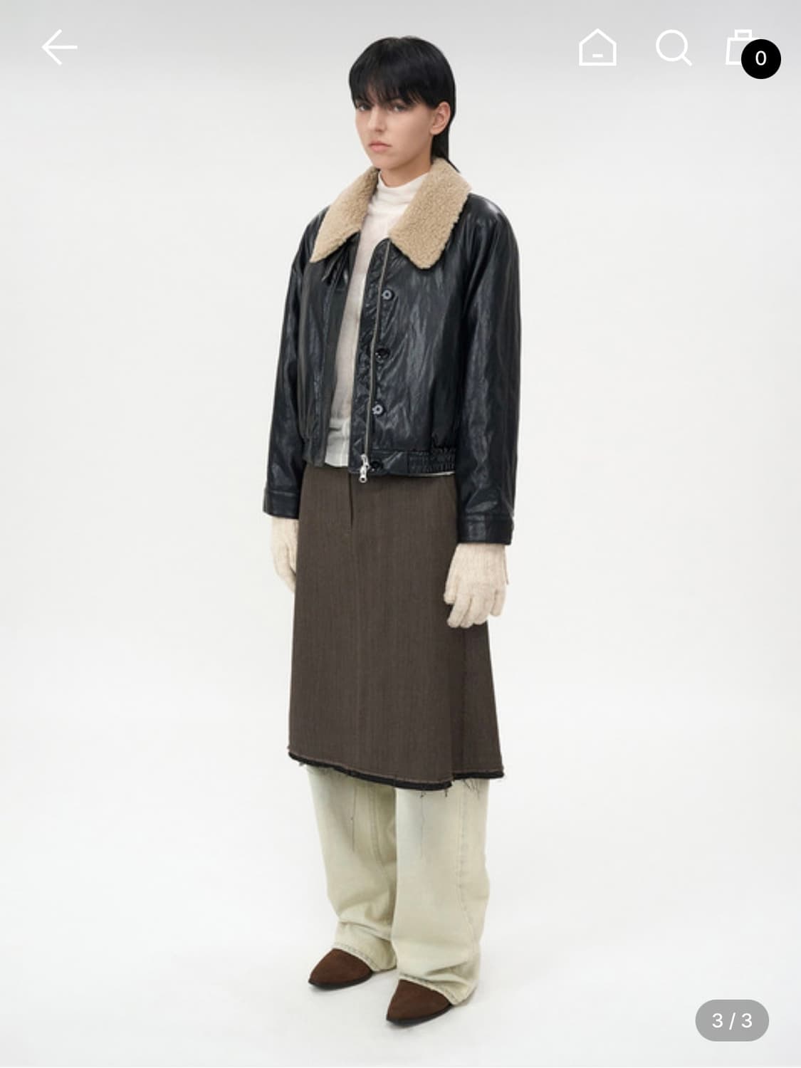 인사일런스 디태처블 퍼 레더 블루종 BLACK 상품이미지3