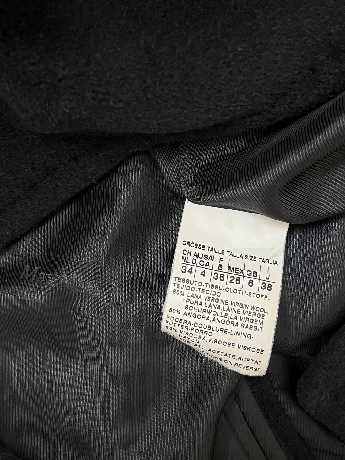 막스마라 앙고라 블랙 코트 상품이미지10