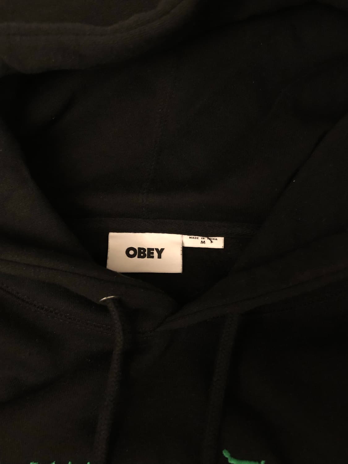 오베이 자수 후드티 (black,m size) 상품이미지4