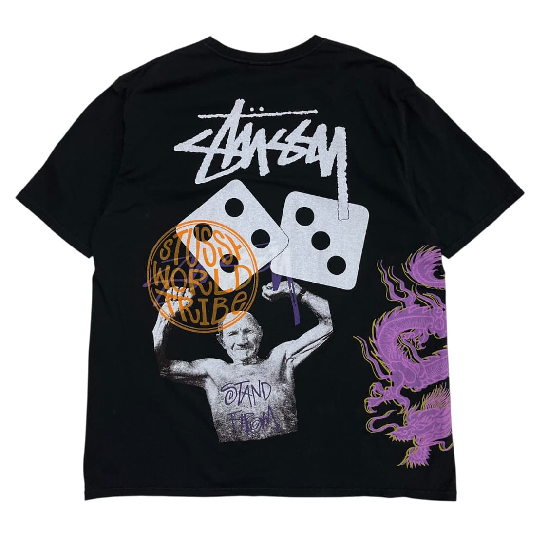 스투시 플라워 주사위 프린팅 블랙 반팔 XL 상품이미지4