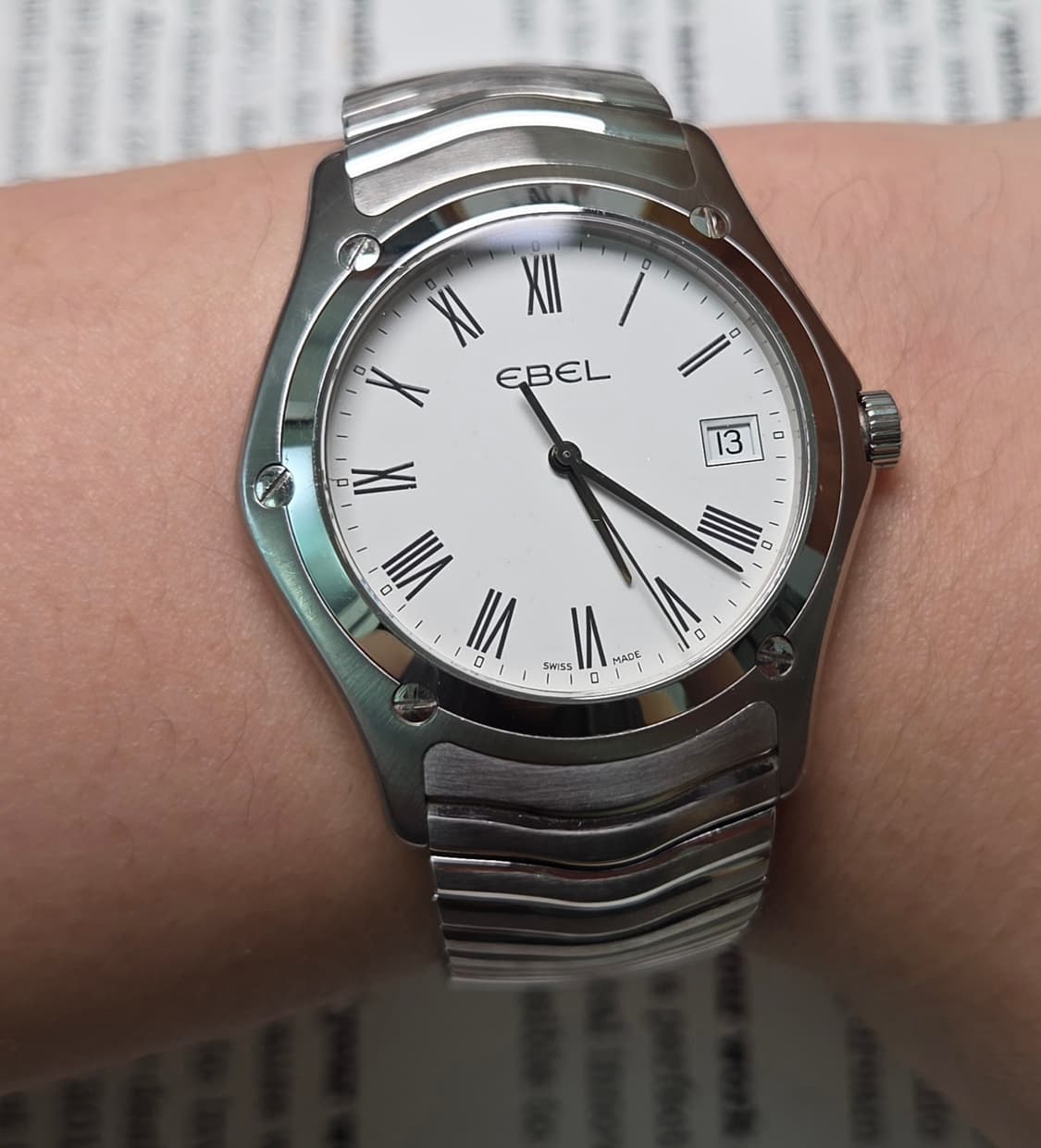 명품 에벨(EBEL) 클래식 웨이브 화이트로만 쿼츠 브레이슬릿 ver.  상품이미지10