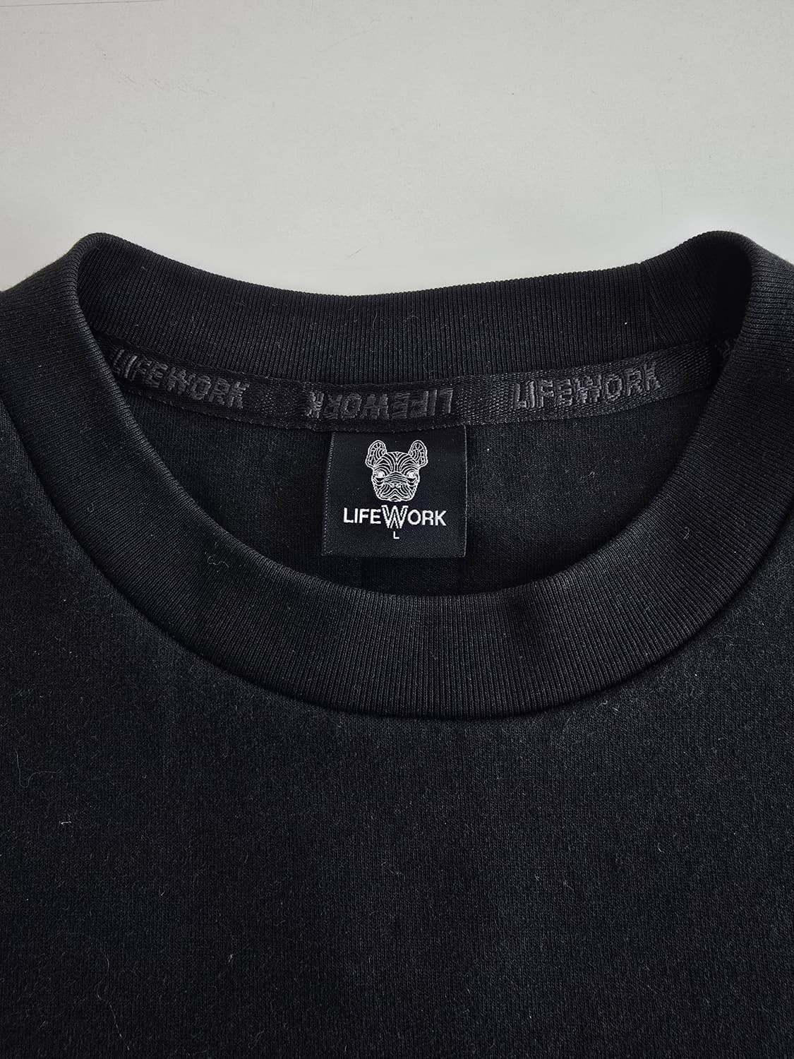 라이프워크 오버핏 원 포켓 반팔 티셔츠 블랙 L 상품이미지3