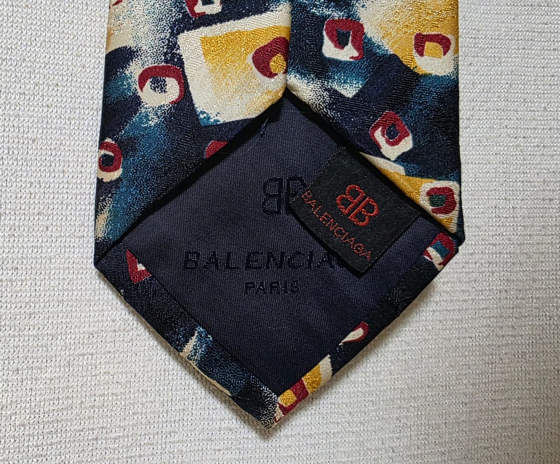 발렌시아가 빈티지 실크 넥타이 클래식 플라워 기하학 패턴 상품이미지8
