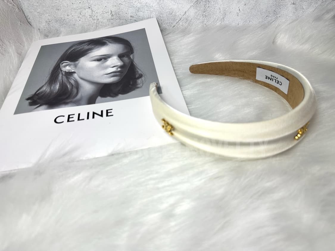 셀린느 실크 헤어밴드 화이트 상품이미지6