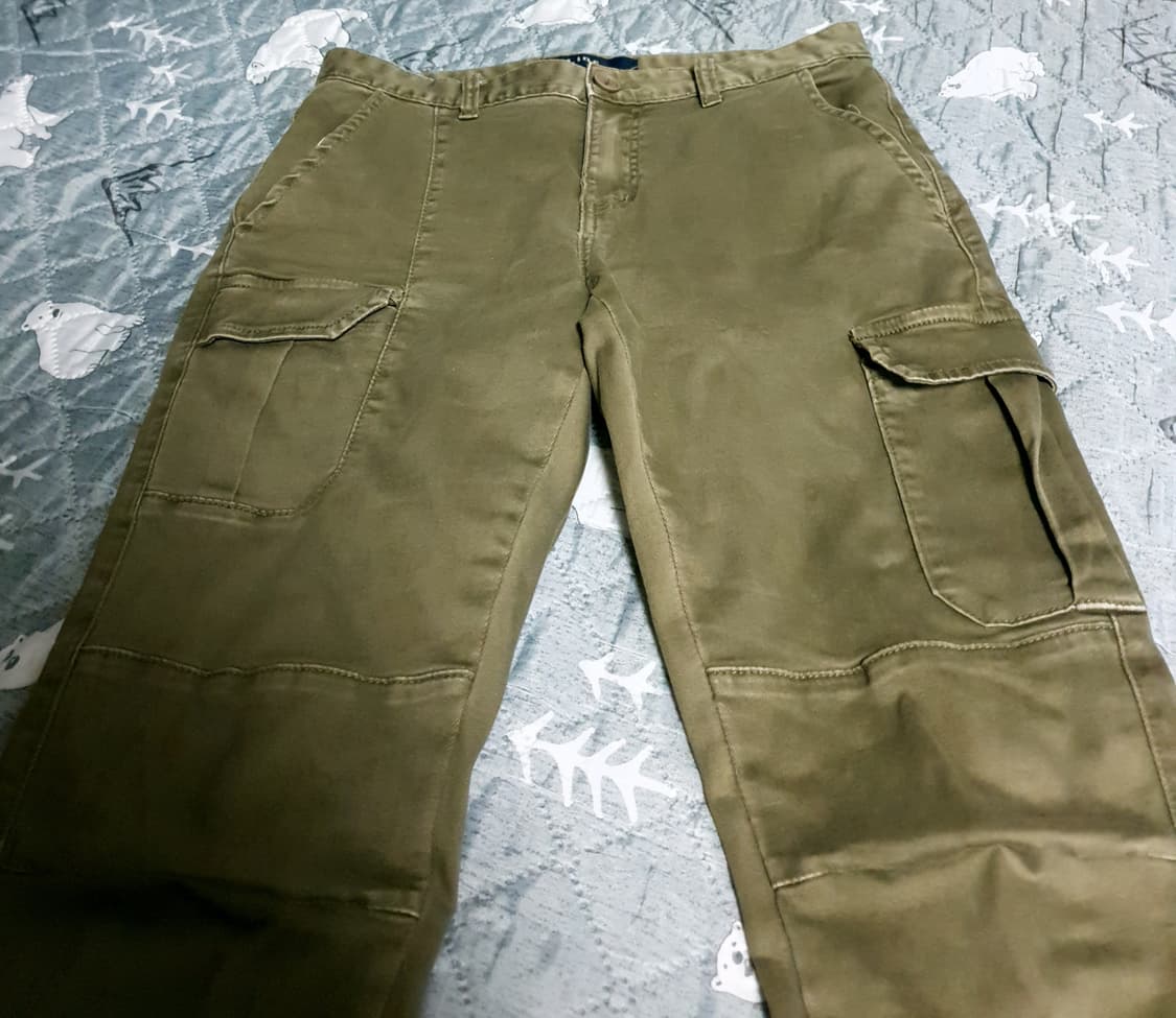 C.LINE 스판 코튼 카고 파라슈트 팬츠 올리브 (M) 상품이미지2