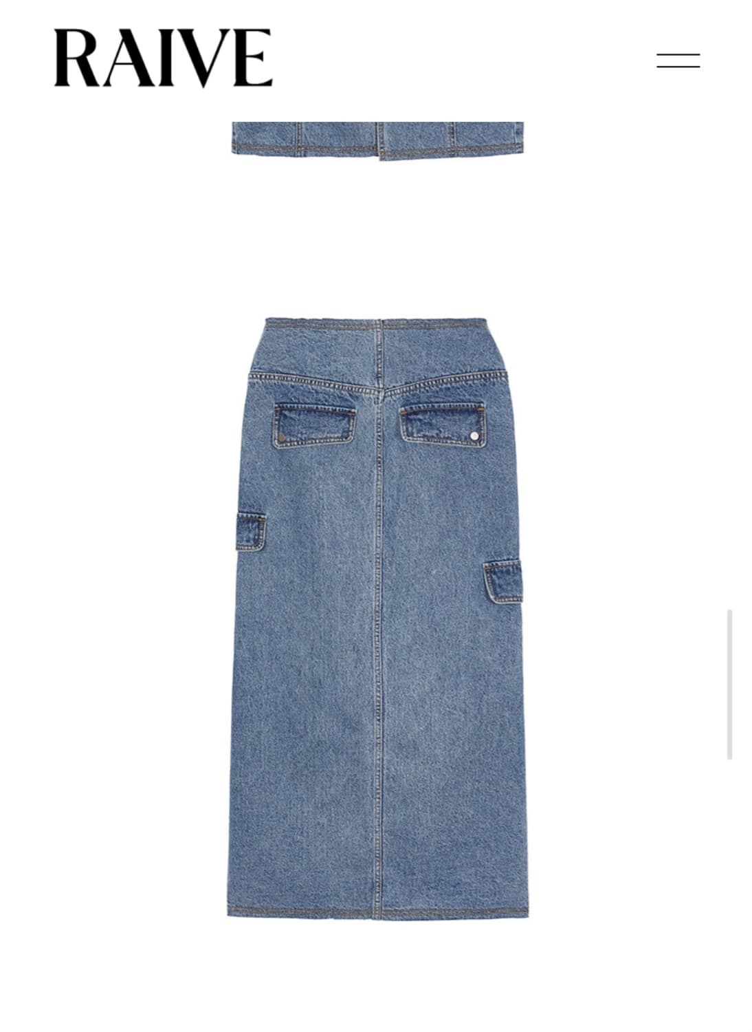 레이브 데님 롱 스커트 Denim Midi Skirt in Blue 상품이미지2
