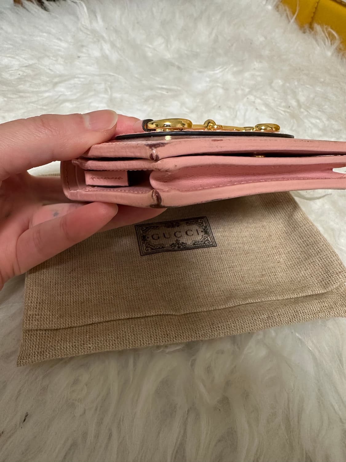 구찌 홀스빗 핑크 반지갑 상품이미지4