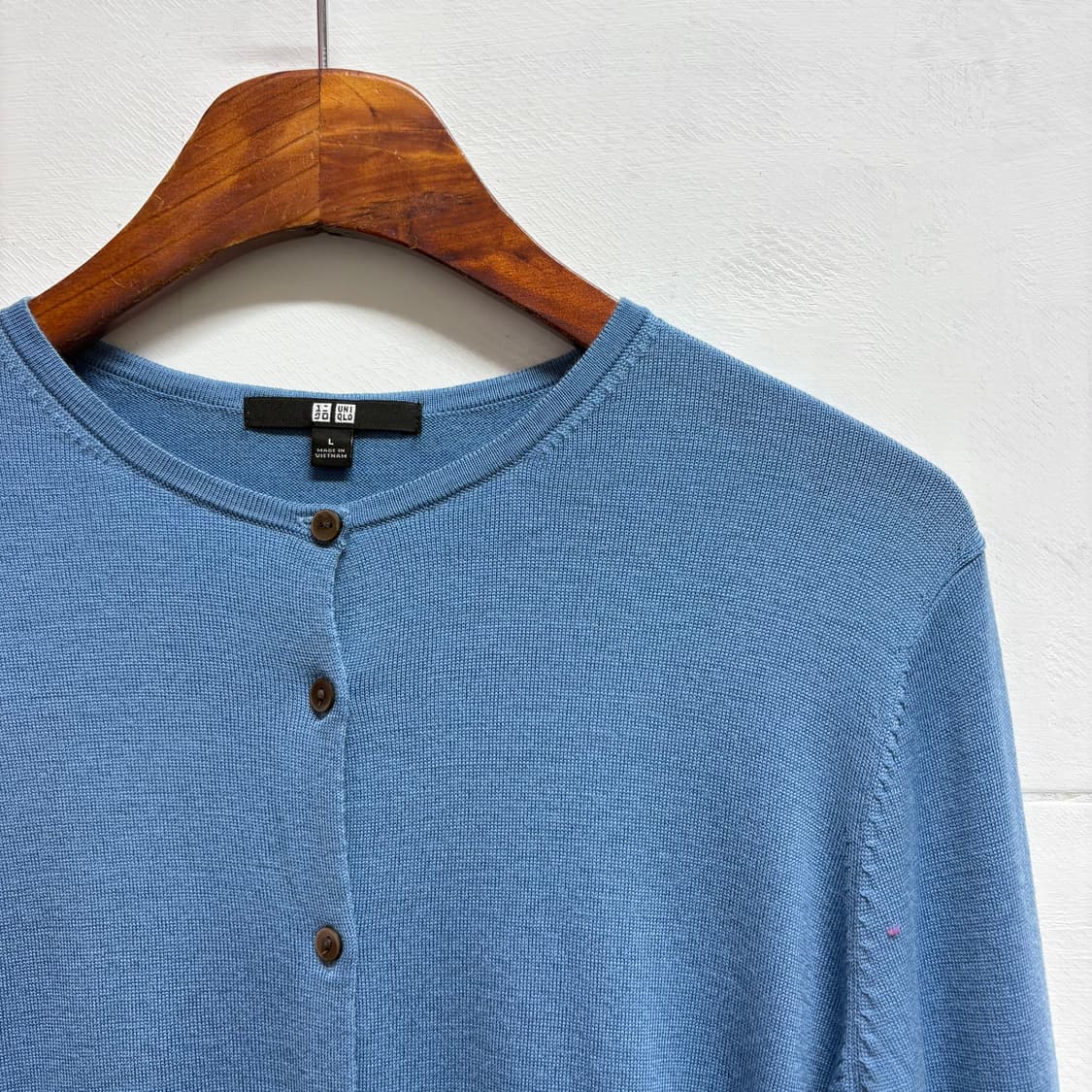 Uniqlo 유니클로 울 블루 라운드 가디건 L JPN 상품이미지2