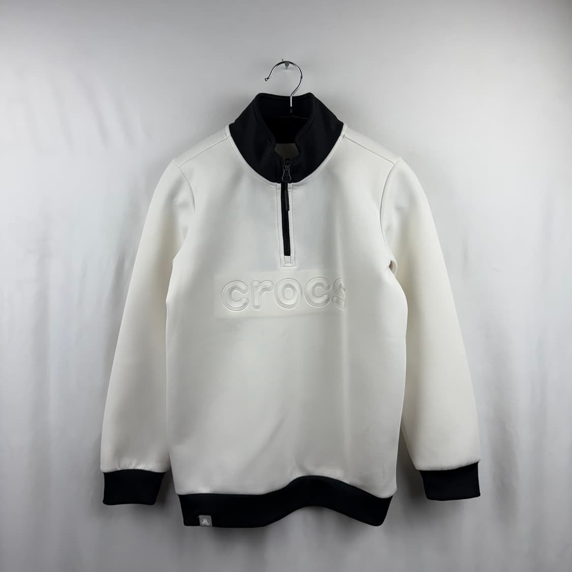 (150) 크록스 키즈/우먼스 네오플렌 하프집 맨투맨 화이트 상품이미지2