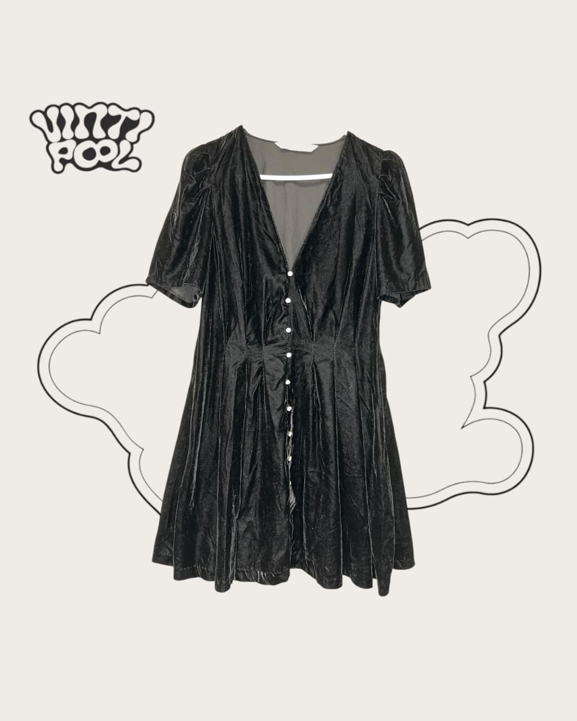 ZARA 자라 벨벳 반팔 미니원피스 M 블랙 상품이미지1