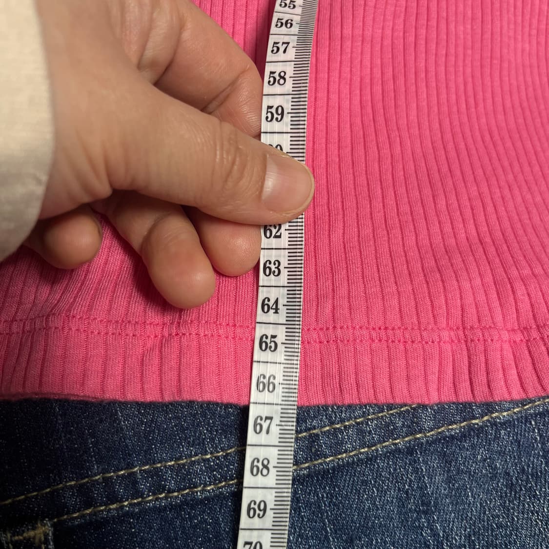 쥬시꾸뛰르 핑크 골지 반팔티셔츠 m 상품이미지5