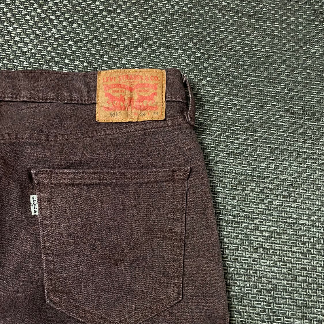  (34) 리바이스 511 버건디 데님 팬츠  상품이미지6