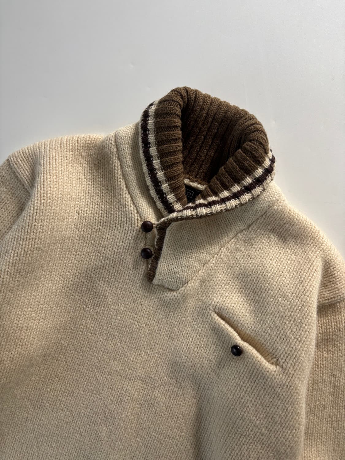 Polo 폴로 랄프로렌 아이보리 토글 버튼 숄카라 니트 상품이미지4