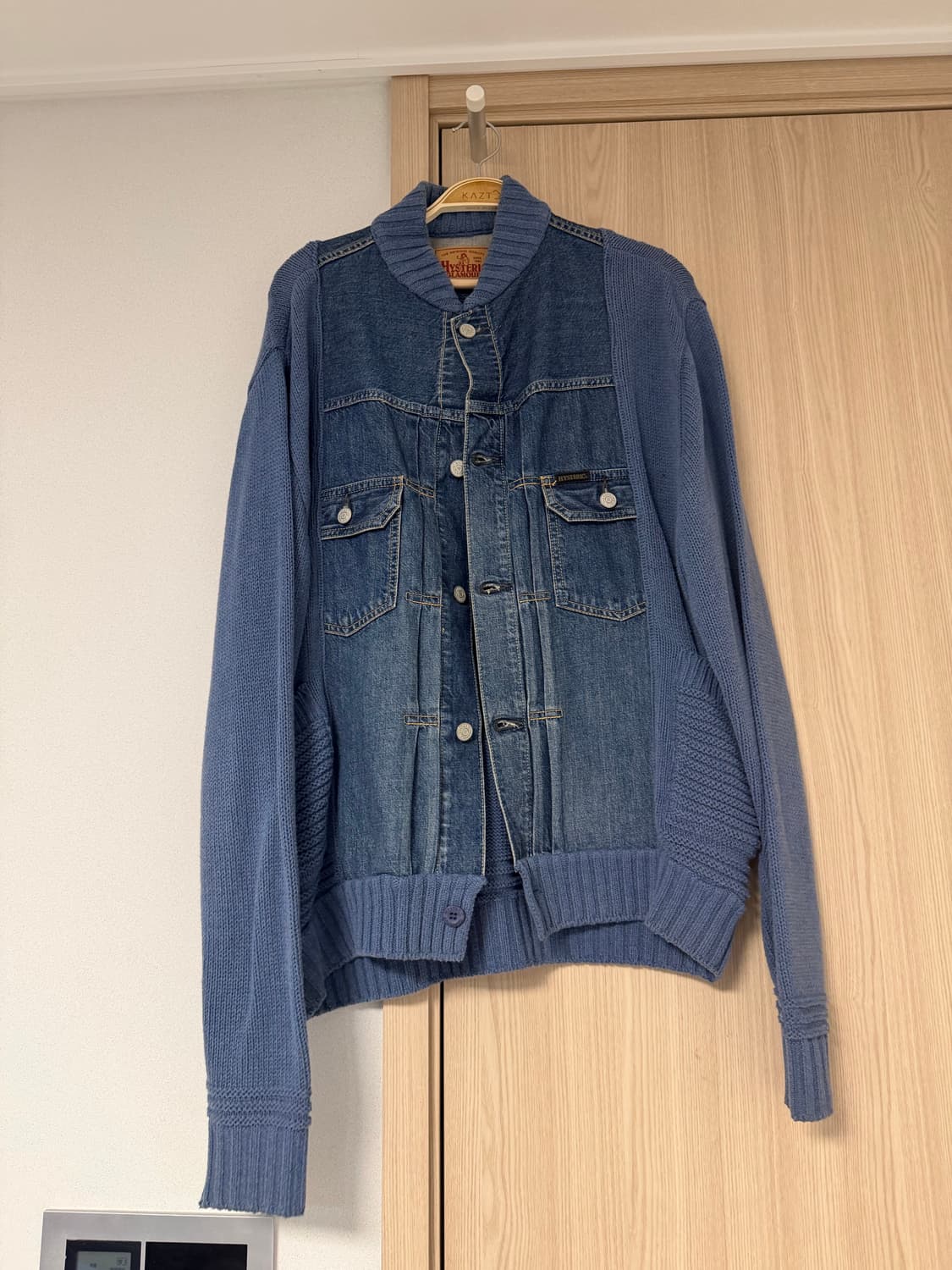 Hysteric Glamour 데님 도킹 니트 자켓 상품이미지1