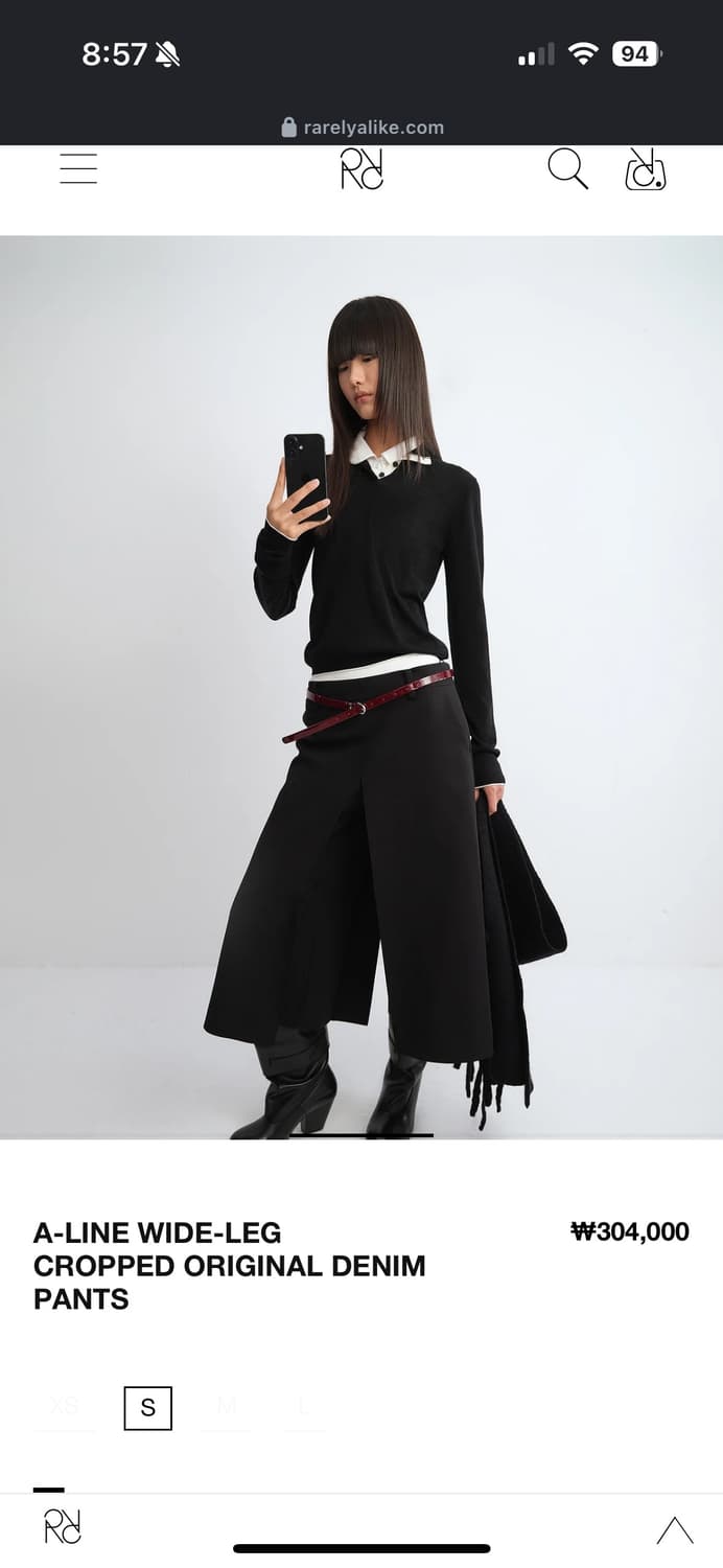 Rerelyalike 리얼얼라이크 A-LINE WIDE-LEG CROPP 상품이미지7