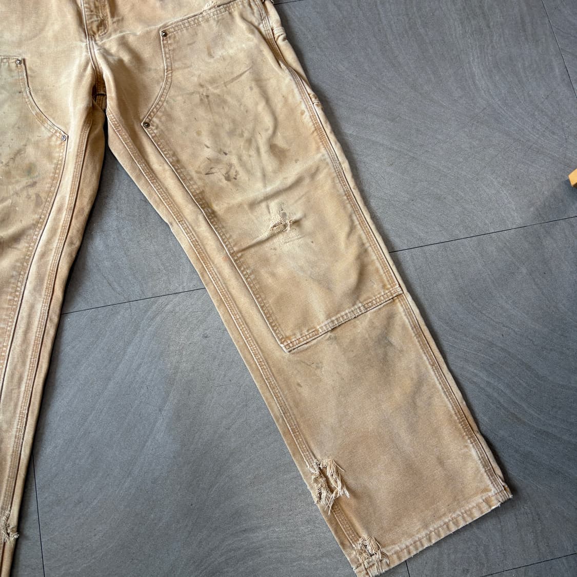 칼하트 정품 브라운 더블니 팬츠 상품이미지4